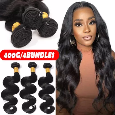 1-4bundles Braziian Indian Virgin Human Hair Bundles Weave Weft Unprocessed USA • $36.72