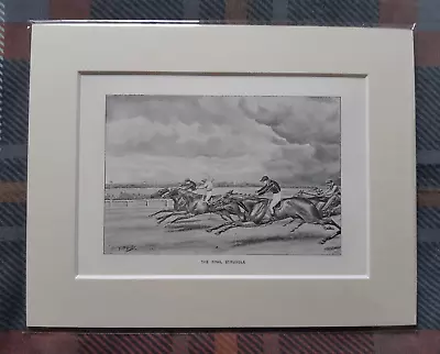 Antique Print: Horse-Racing Scene By G. D. Giles - Equestrian Sport • £16