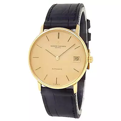 Vacheron Constantin Patrimony 18k Yellow Gold Leather Auto Champagne Men's Watch • $5590