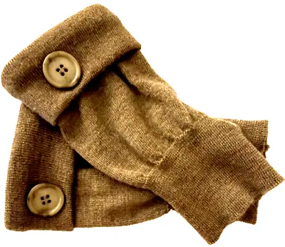 Fingerless Gloves Brown Heather One Size Fits Most Os S M L Os 100% Merino Wool • $34.98