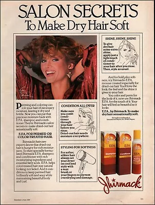 1988 Vintage Ad Jhirmack Retro Cosmetic Actress Victoria Principal Photo 2/21/23 • $8