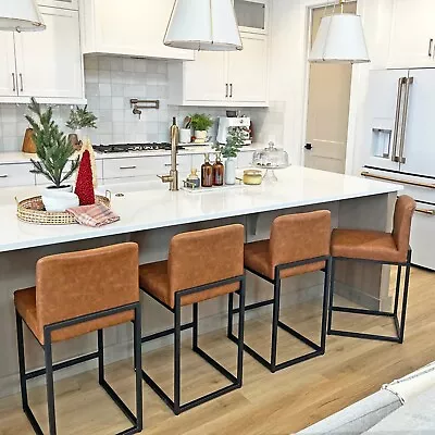 Counter Height Bar Stools Set Of 4 Modern PU Leather Kitchen Island Dining Chair • $389.99