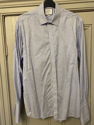 £12.99 • Buy Charles Tyrwhitt Shirt 17 Blue White Checked French Cuff