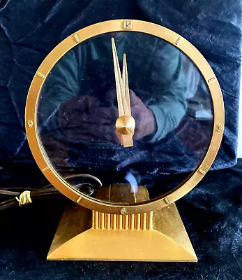 1950's Retro Modern Jefferson Golden Hour Electric Desk / Mantle Clock - Works! • $25