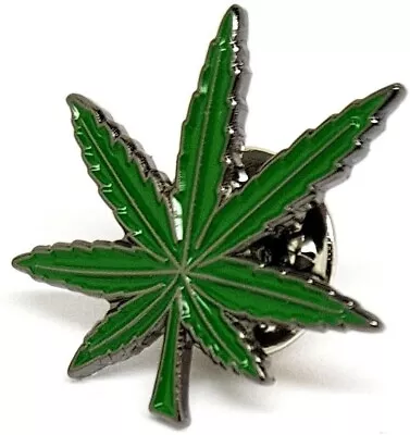 Cannabis Leaf Green Weed Metal Enamel Pin Badge Marijuana  • £2.94