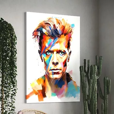 David Bowie Abstract Canvas Picture - Framed Print - Poster Paper - Wall Art • £9