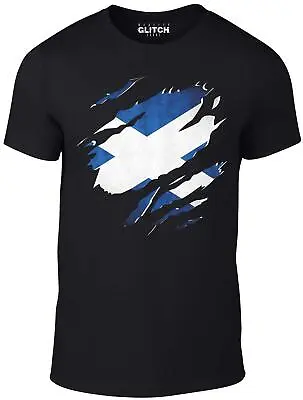 £9.99 • Buy Torn Scotland Flag T-shirt - Funny T Shirt Country Scottish Fashion Cool Sport