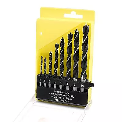 Brad Point Drill Bits - 8 Pcs 3-10mm Spur Point Spiral Twist Wood Metric Dril... • $16.65