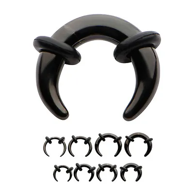 16 Black Pincher Horseshoe Tapers Ear Crescent 0g 2g 4g 6g 8g 10g 14g Ear Gauges • $23.48