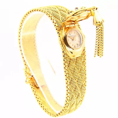 Vintage 18ct Gold Ladies Cocktail Watch Tassel Latch Concealed Dial Mendys Swiss • £3750