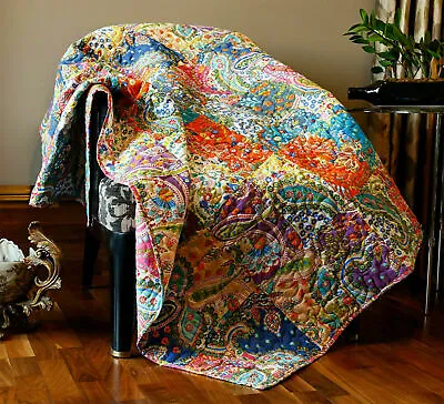 £27.06 • Buy Vintage Patchwork Kantha Bedspread Indian Handmade Quilt Throw Cotton Blanket