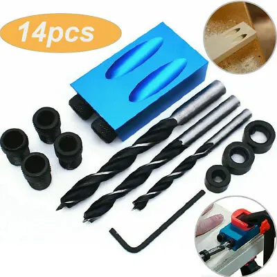 15° Pocket Hole Screw Jig Adapter Drill Set Carpenter Woodworking Carving Tool K • $14.89