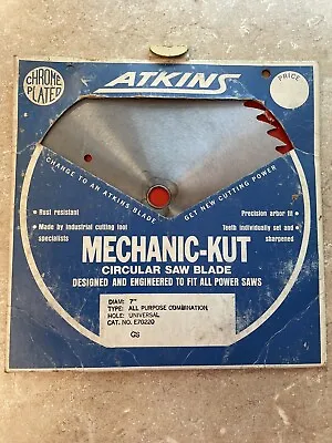 Circular Saw Blade Atkinson Mechanic Kut 7” Cat E70220 Chrome Vintage • $14.95