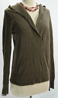 J.CREW Cashmere Wool Stretch Knit Hoodie Shawl Sweater Hooded Top Womens SZ S   • $69.95