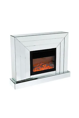 Derwent Mirrored Fireplace With Electric Fire Insert Living Room Fire • £515.80