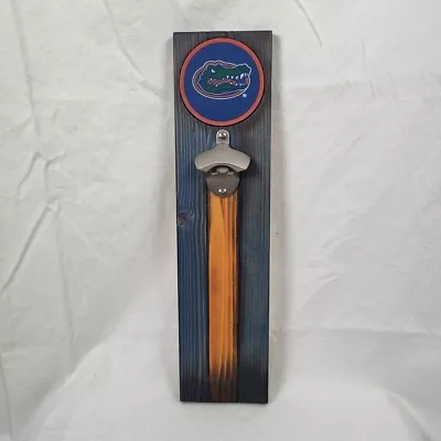 UF Florida Gators Wood Wall Mounted Magnetic Bottle Opener Handmade Beer Soda • $49