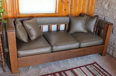 Antique Arts & Crafts Mission Settee Quarter-sawn Oak Love Seat Sofa • $1250