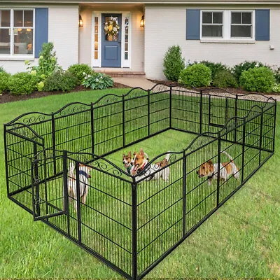 8 Panels Tall Heavy Duty Exercise Playpen Large Barrier Metal Dog Pen With Door • $129.91