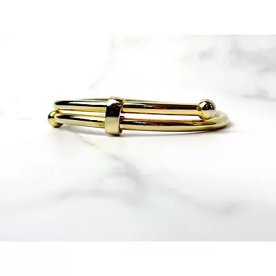 Vintage Gold Tone Bangle Bracelet Minimalist Gold Bracelet Loop Layer Bracelet • $23.99