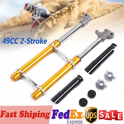 Gold 49CC 2-Stroke Small Mini Front Fork Shocker Triple Dirt Pit Bike Pro Trail • $34.20