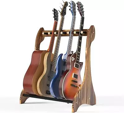 Guitar Stand For Multiple Guitars Wood Guitar Rack For 8 Electric Guitar Or Bas • $59.99