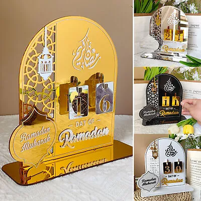Ramadan Countdown Calendar Eid Mubarak Table Ornament Acrylic Home Decor Gifts • $12.34