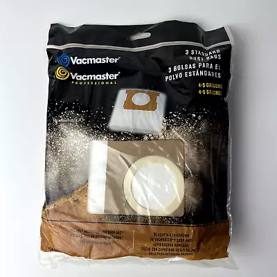 $10.97 • Buy New 3 PackVacmaster 4-5 Gallons Standard Dry Vacuum Dust Filter Bags VDB45