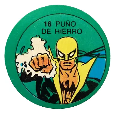 1980 Marvel Superheroes Iron Fist Card Disc Argentina Variant Not Terrabusi #16 • £9.64