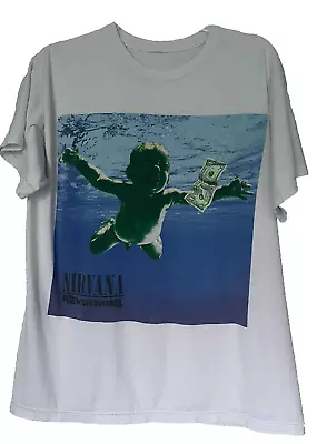 Vintage Nirvana Nevermind Shirt Large 2002 Kurt Cobain Grunge Rock Band Sub Pop • $117.15