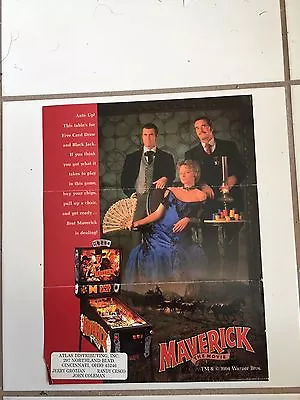 Data East  Maverick  The Movie 1994 Pinball Promotional Brochure • $9.50