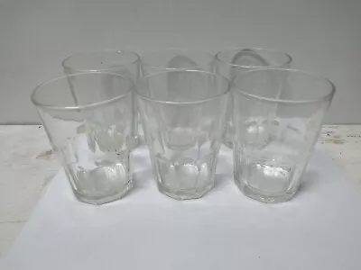 Set Of 6 Vintage Antique Glasses Horse Shoe Star Design 8 Oz Tumblers Clear Bar • $29.99