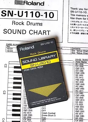 ROLAND SN-U110-10  ROCK DRUMS  Sound Library ROM Card Rare- Vintage Tone Tested • $65