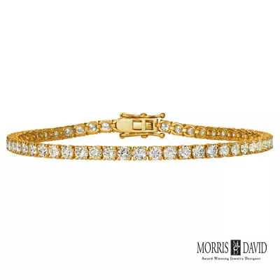 3.00 CT Natural Diamond Tennis Bracelet G-H SI 14K Yellow Gold 2.6 Mm Width • $1799