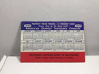 Vintage 1949-1950 Provident Savings Bank Of Baltimore Pocket Calendar • $6.45