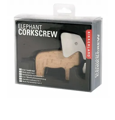 Kikkerland 2 In 1 Elephant Corkscrew Multi Tool Steel Bottle Opener Kitchen Gift • £4.99