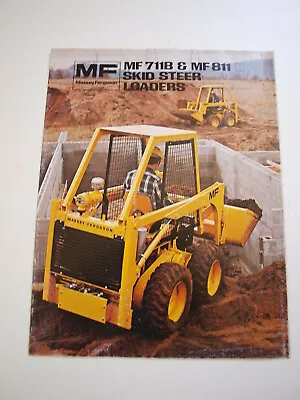 Massey-Ferguson MF 711B 811 Skid-Steer Loader Tractor Color Brochure 8 Pages '76 • $29.99