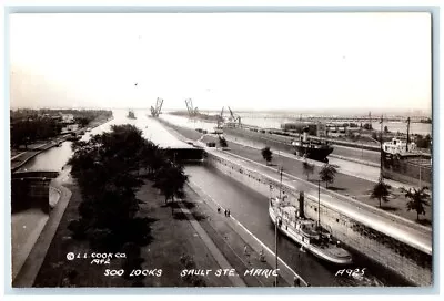 1942 Soo Locks Steamship Bridge View L. L. Cook Sault Ste. Marie MI RPPC Photo • $19.97