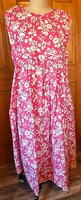 Laura Ashley NEW Summer Dress Pinafore Pink White Floral 10 Sleeveless Pockets • $40