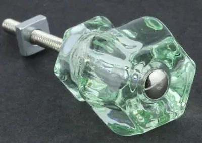 Depression Glass Cabinet Knobs Pulls Antique Coke Bottle Green Vintage Set Of 2 • $13.12