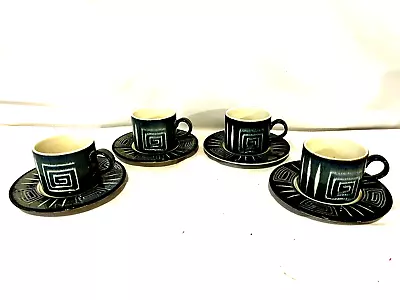 Mikasa HP300 Potters Craft FIRESONG 8 Piece Set Of 4 Each Cups & Saucers Japan • $29.95