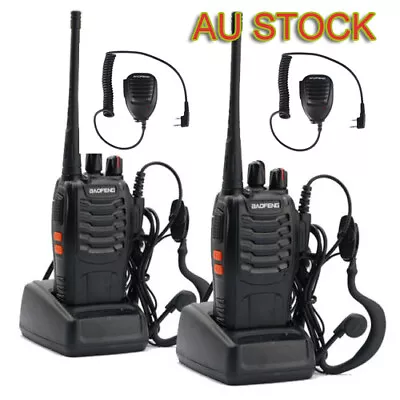 $52.99 • Buy 2X BF-888S Two-way Radio UHF 400-470MHz Talkie Walkie With Handheld Shoulde Mic 