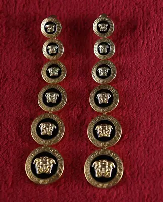Vintage Versace Drop Medusa Earrings Gold • $185