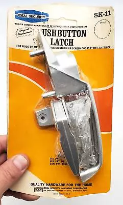 Vintage Screen Door Latch Pushbutton Silver Tone Ideal Security SK11 Union NOS • $11.89