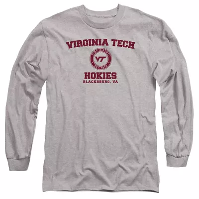 Virginia Tech Adult Long Sleeve T-Shirt Circle Logo Athletic Heather S-3XL • $28.99