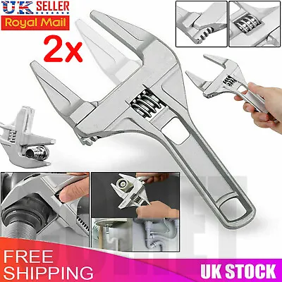 2X 16-68mm Adjustable Large Spanner Wrench Opening Bathroom Nut Key DIY HandTool • £9.19