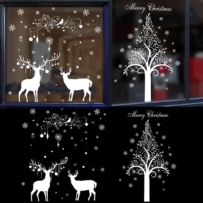 £7.98 • Buy Extra Large Xmas Christmas Window Stickers Decal Reusable DIY Wall Shop Decor