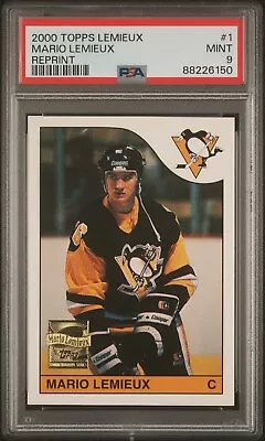 PSA 9 Mint MARIO LEMIEUX 2000 Topps MARIO Reprints  #1 ROOKIE REPLICA! • $99.95