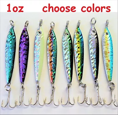 6 Pieces 1oz Mega Live Bait Metal Jigs Fishing Lures  • $16.99