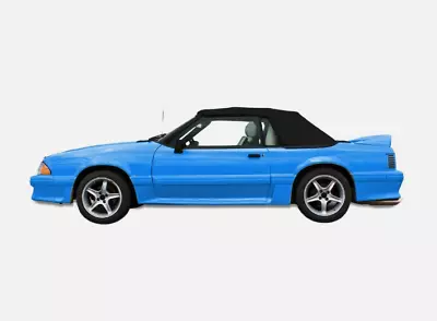 1991-93 Ford Mustang Convertible Soft Top W/ DOT Approved Glass Window BLACK • $296.10