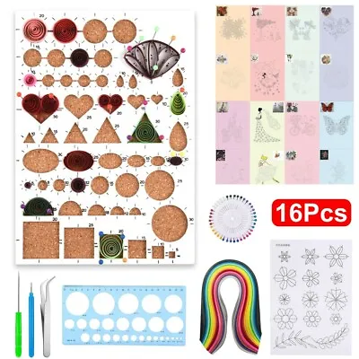 16Pcs Paper Quilling Kit For Beginners Paper Quilling Set Quilling Craft Tools • £7.99